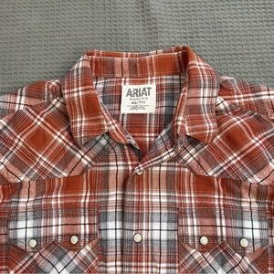 Ariat Hadden Retro Fit Pearl Snap Western Shirt XL Mens Plaid Cotton Long Sleeve